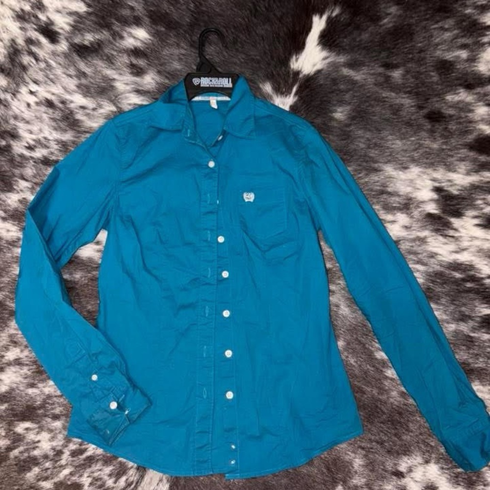 Cinch Women's Teal Button Down Shirt